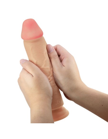 PRETTY LOVE - SLIDING SKIN SERIES DILDO REALÍSTICO CON VENTOSA PIEL DESLIZANTE NATURAL 23.4 CM 