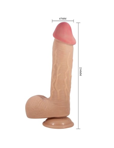 PRETTY LOVE - SLIDING SKIN SERIES DILDO REALÍSTICO CON VENTOSA PIEL DESLIZANTE NATURAL 23.4 CM 