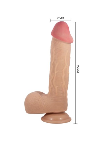 PRETTY LOVE - SLIDING SKIN SERIES DILDO REALÍSTICO CON VENTOSA PIEL DESLIZANTE NATURAL 23.4 CM 