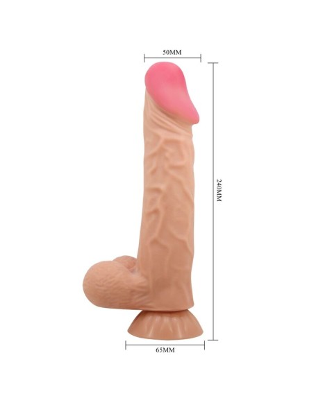 PRETTY LOVE - SLIDING SKIN SERIES DILDO REALÍSTICO CON VENTOSA PIEL DESLIZANTE CONTROL REMOTO NATURAL 24 CM 