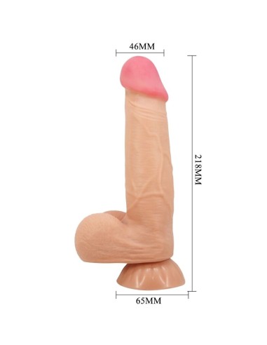 PRETTY LOVE - SLIDING SKIN SERIES DILDO REALÍSTICO CON VENTOSA PIEL DESLIZANTE CONTROL REMOTO NATURAL 21.8 CM 