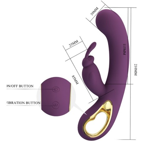 PRETTY LOVE - LIAM VIBRADOR RABBIT & ESTIMULADOR PUNTO G MORADO PRETTY LOVE FLIRTATION