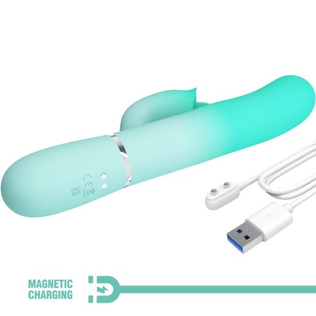 PRETTY LOVE - GIGI VIBRADOR RABBIT MULTIFUNCIÓN VERDE AGUA PRETTY LOVE FLIRTATION