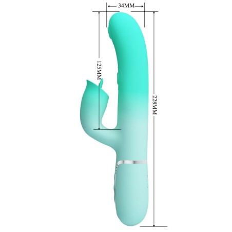 PRETTY LOVE - GIGI VIBRADOR RABBIT MULTIFUNCIÓN VERDE AGUA PRETTY LOVE FLIRTATION