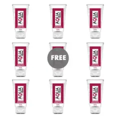 AQUA TRAVEL - LUBRICANTE BASE AGUA SABOR FRAMBUESA SALVAJE - 50 ML 8+1 GRATIS