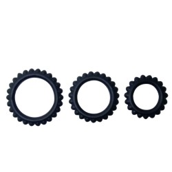 BAILE - TITAN SET 3 PCS COCK RING BLACK 2.8 + 2.4 + 1.9 CM BAILE FOR HIM 2