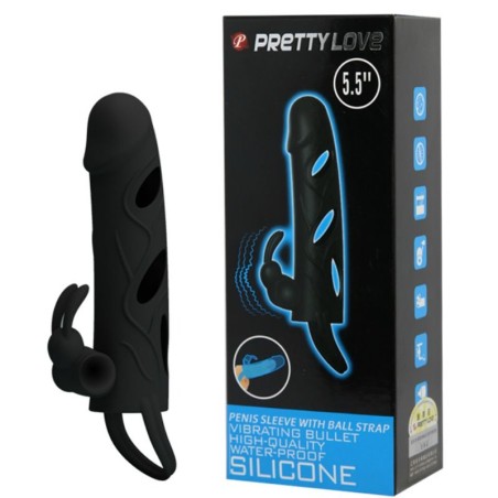 PRETTY LOVE - FUNDA SILICONA CON VIBRACIÓN 14 CM 1.0 PRETTY LOVE MALE