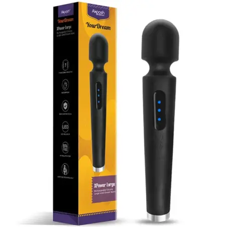 X Power Large Masajeador & Vibrador 7 Vibraciones Negro